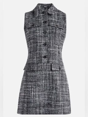 Theory Military Mini Dress in Mélange Tweed (size: US 6) NWT